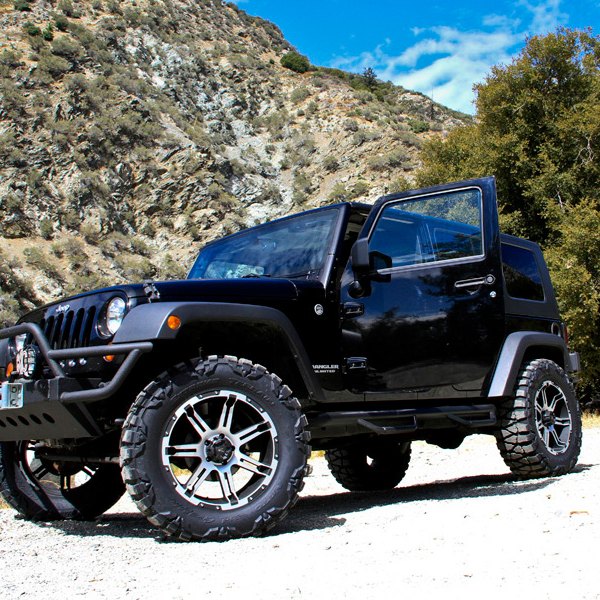 V-ROCK® - OVERDRIVE Matte Black with Machined Face and Bezel on Jeep Wrangler