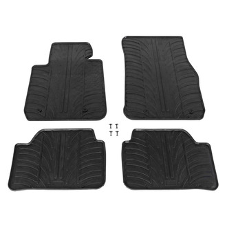 Vaico® - 1st & 2nd Row Black Rubber Floor Mat Set