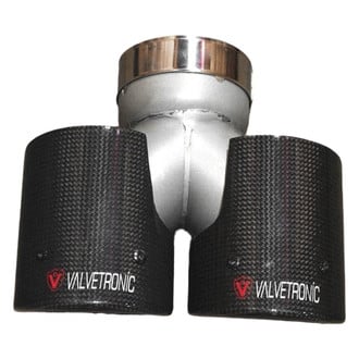 Valvetronic Designs® - 304 SS Angle Cut Clamp-On Dual Carbon Fiber Exhaust Tip