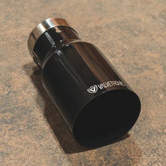 Valvetronic Designs® - 304 SS Round Straight Cut Clamp-On Single-Wall Black Exhaust Tip (2.5" Inlet, 3.5" Outlet, 7" Length)
