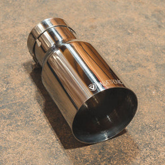 Valvetronic Designs® - 304 SS Round Straight Cut Clamp-On Single-Wall Brushed Exhaust Tip (3" Inlet, 3.5" Outlet, 7" Length)