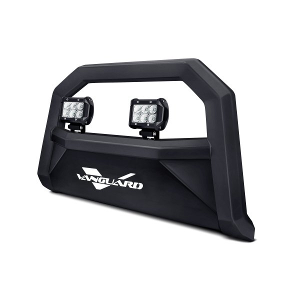 Vanguard Off-Road® - 2.5" Optimus Series Black LED Bull Bar with Black Skid Plate and 2.5" Cube LED Lights