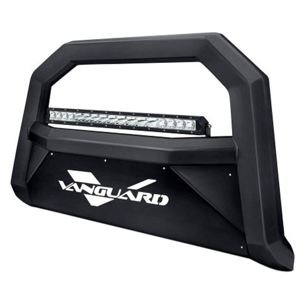 Vanguard Off-Road® - 3" Optimus Series Black Wide LED Bull Bar with Skid Plate and with 20" LED Light Bar