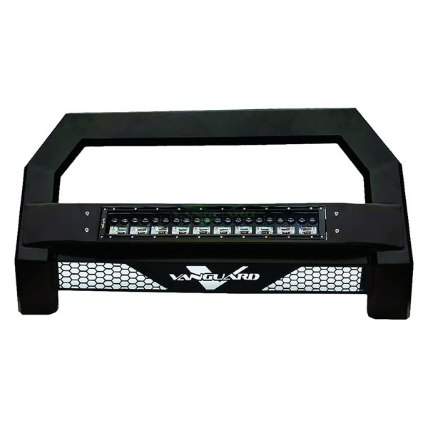 Vanguard Off-Road® - 3" Vantage Series Black Bull Bar with Skid Plate and 22" LED Light Bar