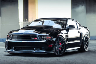 V99 AXIS Satin Black on Ford Mustang