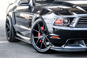 V99 AXIS Satin Black on Ford Mustang