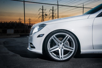 V39 PARALLAX Matte Silver Machined Face on Mercedes E Class