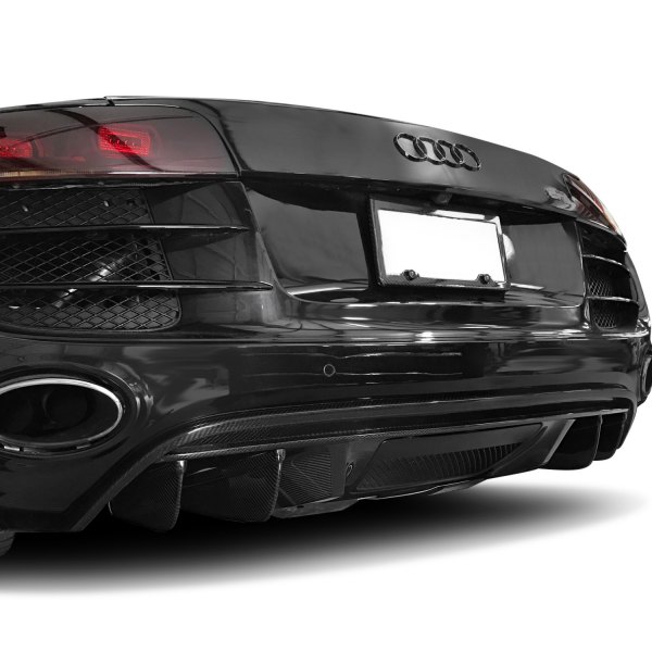 Vertical Doors® - German Rush™ V10 Style Carbon Fiber Rear Diffuser with Fins