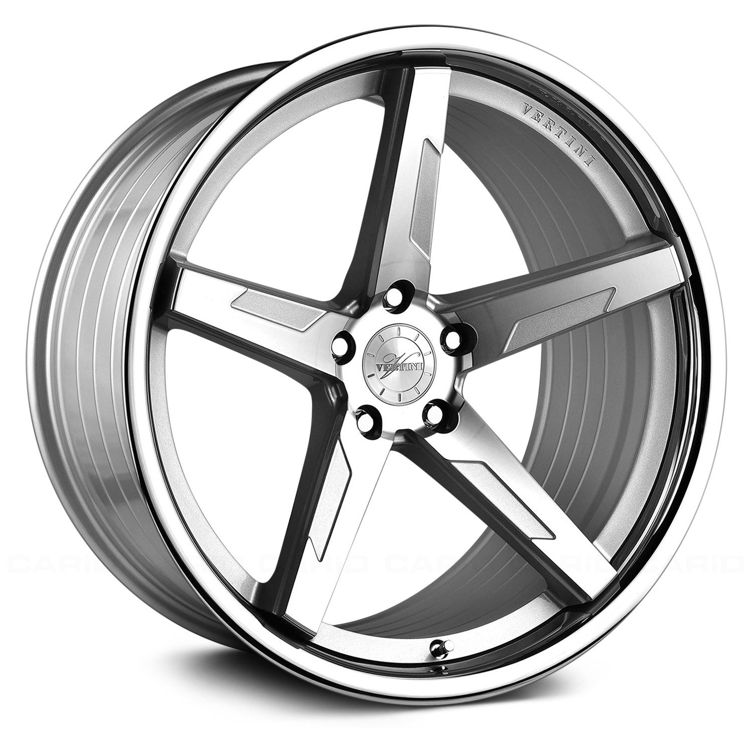 VERTINI® RFS1.7 Wheels - Silver Machined with Chrome Lip Rims