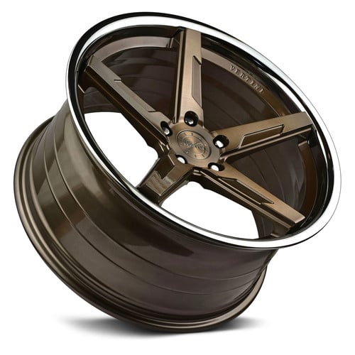 VERTINI® RFS1.7 Wheels - Brushed Dual Bronze with Chrome Lip Rims