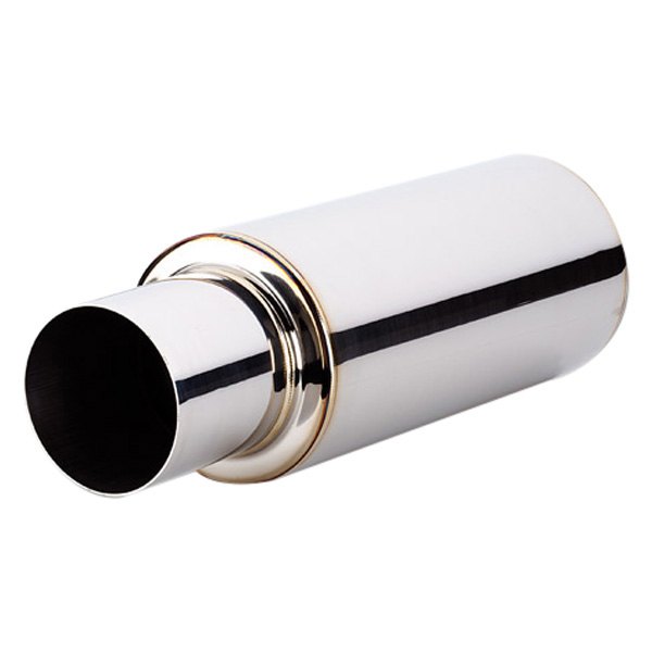 Vibrant Performance® - TPV Series 304 SS Round Silver Exhaust Muffler with Round Straight Cut Tip