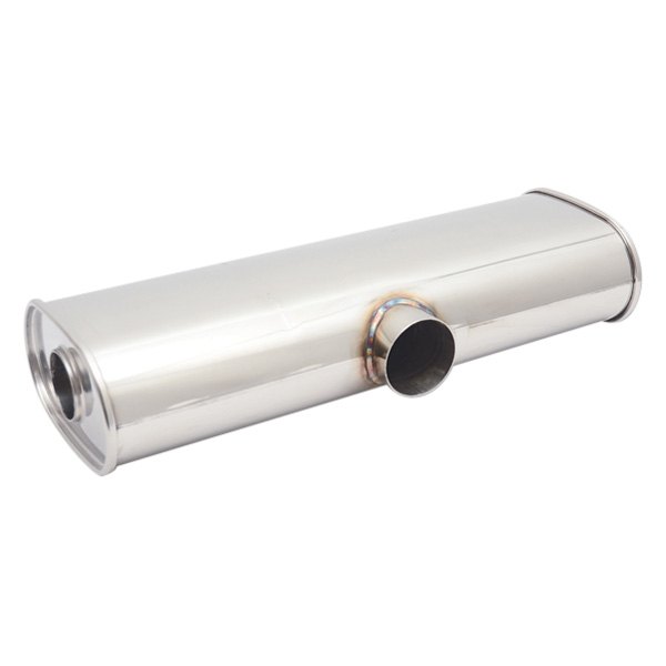 Vibrant Performance® - Transverse 304 SS Oval Silver Exhaust Muffler