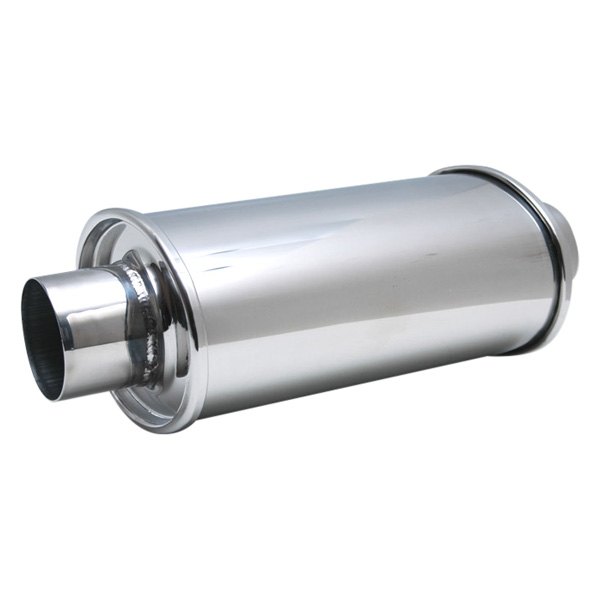 Vibrant Performance® - Ultra Quiet Design 304 SS Oval Silver Exhaust Resonator