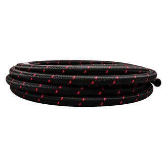 Vibrant Performance® - Black Red Nylon Braided Flex Hose