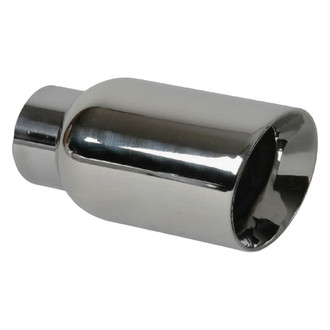 Vibrant Performance® - 304 SS Bevelled Edge Angle Cut Weld-On Double-Wall Mirror Polished Exhaust Tip (3" Inlet, 4" Outlet, 7.75" Length)