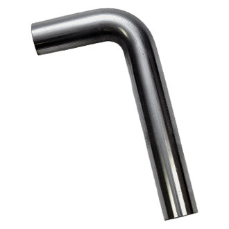 Vibrant Performance® - 304 SS Natural 90 Degree Mandrel Bend Pipe (1.25" Inlet, 1.25" Outlet, 4" Leg A Length, 12" Leg B Length, 2" CLR)