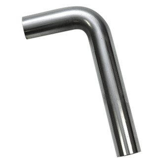 Vibrant Performance® - 304 SS Natural 90 Degree Mandrel Bend Pipe (2" Inlet, 2" Outlet, 4" Leg A Length, 12" Leg B Length, 3" CLR)