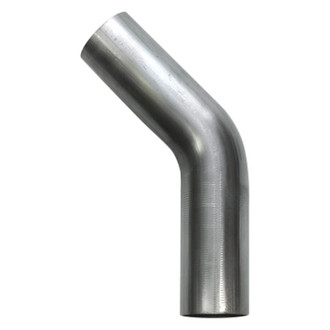 Vibrant Performance® - 304 SS Natural 45 Degree Mandrel Bend Pipe (1" Inlet, 1" Outlet, 5" Leg A Length, 5" Leg B Length, 2" CLR)