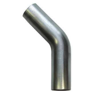 Vibrant Performance® - 304 SS Natural 45 Degree Mandrel Bend Pipe (2.125" Inlet, 2.125" Outlet, 6" Leg A Length, 6" Leg B Length, 3.125" CLR)