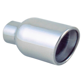 Vibrant Performance® - 304 SS Rolled Edge Angle Cut Weld-On Double-Wall Mirror Polished Exhaust Tip (3" Inlet, 4" Outlet, 7.75" Length)