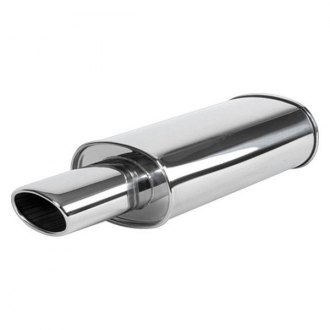 Vibrant Performance® - Streetpower 304 SS Oval Silver Exhaust Muffler with Tip