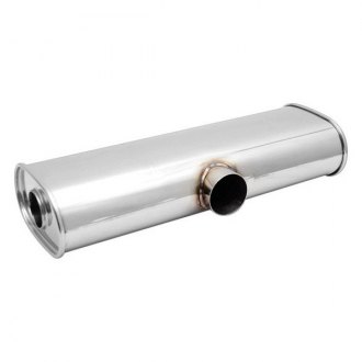 Vibrant Performance® - Transverse 304 SS Oval Silver Exhaust Muffler without Tip