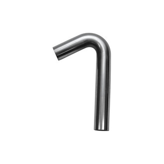 Vibrant Performance® - 304 SS Natural 120 Degree Mandrel Bend Pipe (2.5" Inlet, 2.5" Outlet, 4" Leg A Length, 12" Leg B Length, 3.5" CLR)