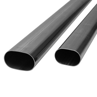 Vibrant Performance® - 304 SS Natural Oval Straight Tubing (3.5" Inlet, 3.5" Outlet, 5' Length)
