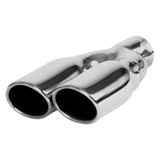 Vibrant Performance® - 304 SS Oval Rolled Edge Dual Exhaust Tip (2.25" Inlet, 10" Length)