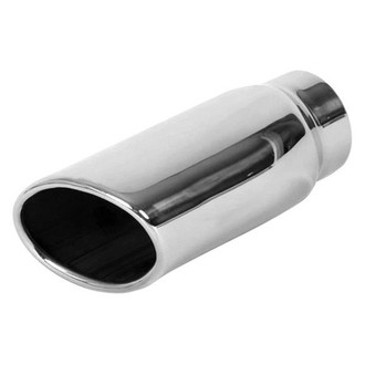 Vibrant Performance® - 304 SS Oval Angle Cut Single-Wall Polished Exhaust Tip (2.5" Inlet, 7.75" Length)