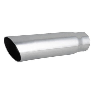 Vibrant Performance® - 304 SS Truck Style Round Angle Cut Single-Wall Exhaust Tip (2.5" Inlet, 3" Outlet, 11" Length)