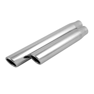 Vibrant Performance® - 304 SS Truck Style Round Rolled Edge Angle Cut Single-Wall Exhaust Tip (2.5" Inlet, 3" Outlet, 11" Length)