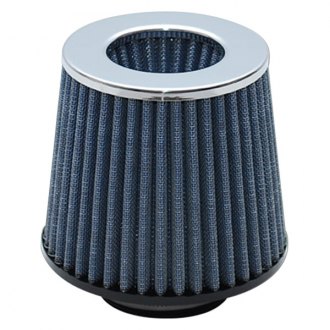 Vibrant Performance® - Open Funnel Round Tapered Blue Air Filter with Chrome Cap