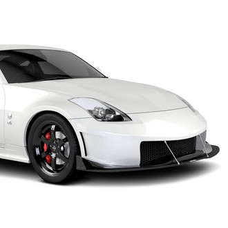 Vicrez® - N3R / V3 Style Black Front Bumper Splitter with Support Rods