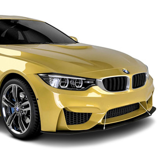 Vicrez® - VZ Style Black Front Bumper Splitter with Support Rods