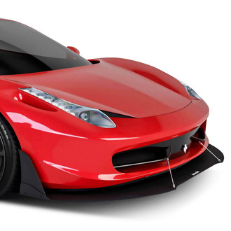 Vicrez® - VZ Style Black Front Bumper Splitter with Support Rods