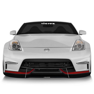 Vicrez® - V3R Style Black Front Bumper Lip Splitter with Support Rods