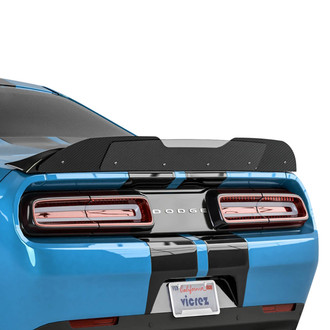 Vicrez® - V3R Style Carbon Flash Metallic Rear Wicker Bill Add-on Spoiler