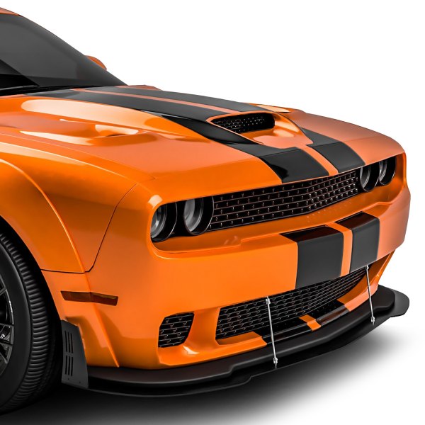 Vicrez® - Dodge Challenger R/T Scat Pack Widebody / SRT Hellcat Redeye  Widebody / SRT Hellcat Widebody 2019 VZW Style Front Bumper Lip Splitter  with Support Rods