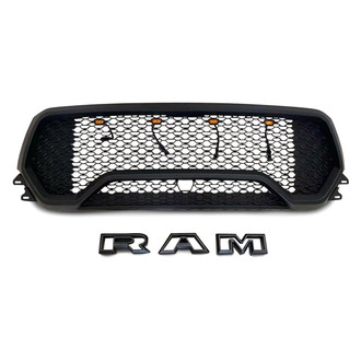 Vicrez® - 1-Pc TRX Style Black Honeycomb Mesh Main Grille with LED Lights