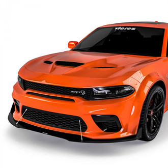 Vicrez® - VR3 Style Black Front Bumper Lip Splitter with Support Rods