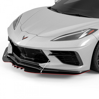 Vicrez® - R1 Style Black Front Bumper Lip Splitter with Support Rods
