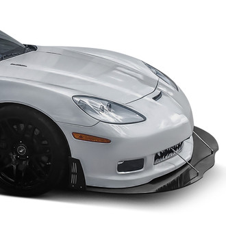 Vicrez® - VR3 Style Gloss Black Front Bumper Lip Splitter with Support Rods