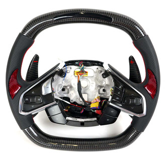 Vicrez® - OE Carbon Fiber Black Steering Wheel with LED Dash Display