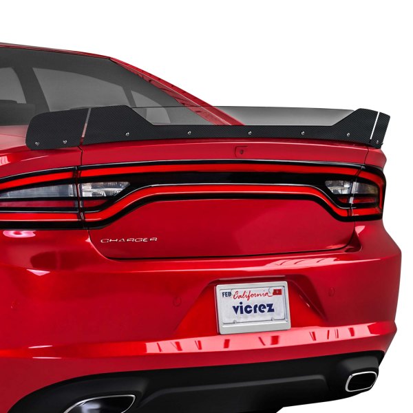 Vicrez® - V3R Style Carbon Fiber Rear Wicker Bill Add-on Spoiler