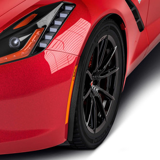Vicrez® - Satin Black Front Fender Trim Molding Spats