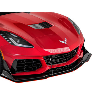 Vicrez® - ZR1 Style Satin Black Front Bumper Splitter with Support Rods
