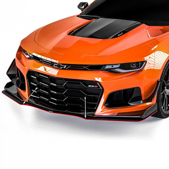 Vicrez® - ZL1 Style Black Front Bumper Splitter with Support Rods
