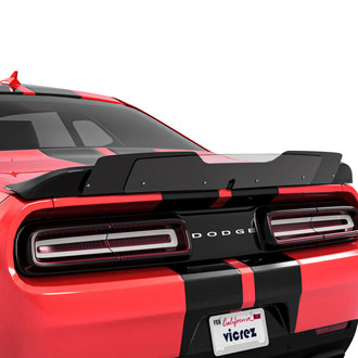 Vicrez® - V1R Style Gloss Carbon Fiber Rear Wicker Bill Add-on Spoiler