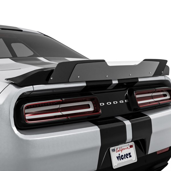 Vicrez® - V1R Style Carbon Fiber Rear Wicker Bill Add-on Spoiler